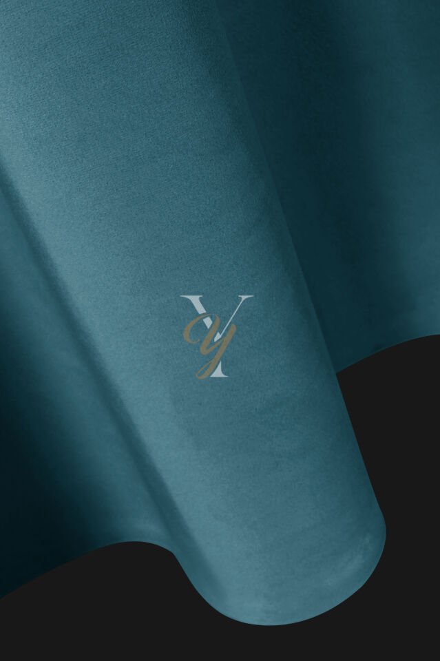 İpek Kadife Fon Perde V-14 Turkuaz