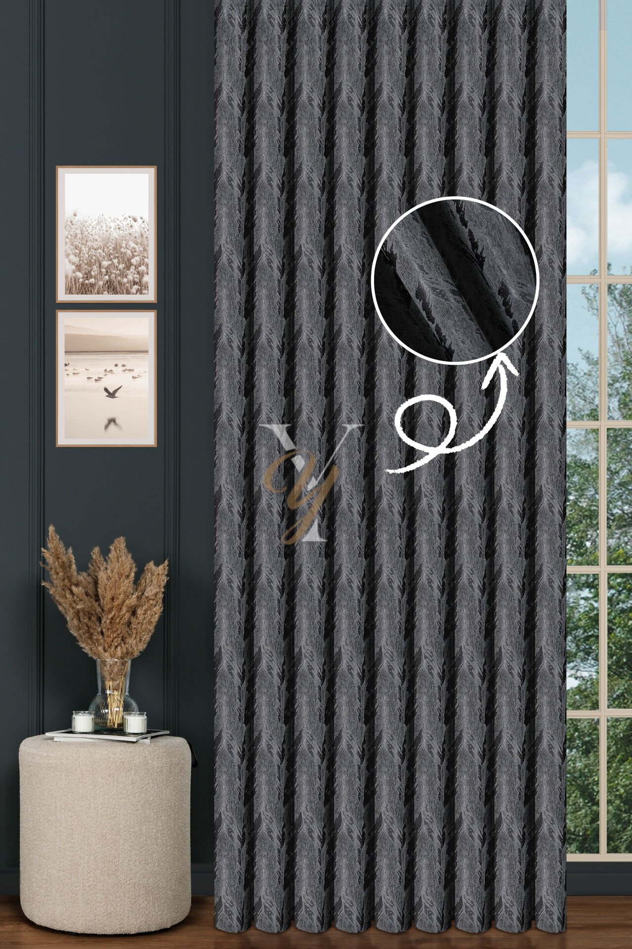 Okyanus Fon Perde 201199 V-34527 Gri Kesim
