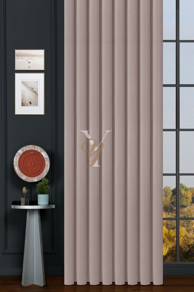 İpek Kadife Fon Perde V-19 Açık Pembe
