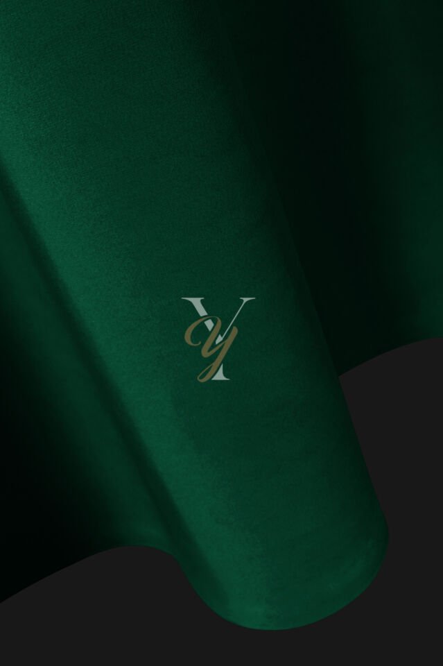 İpek Kadife Fon Perde V-22 Çam Yeşili