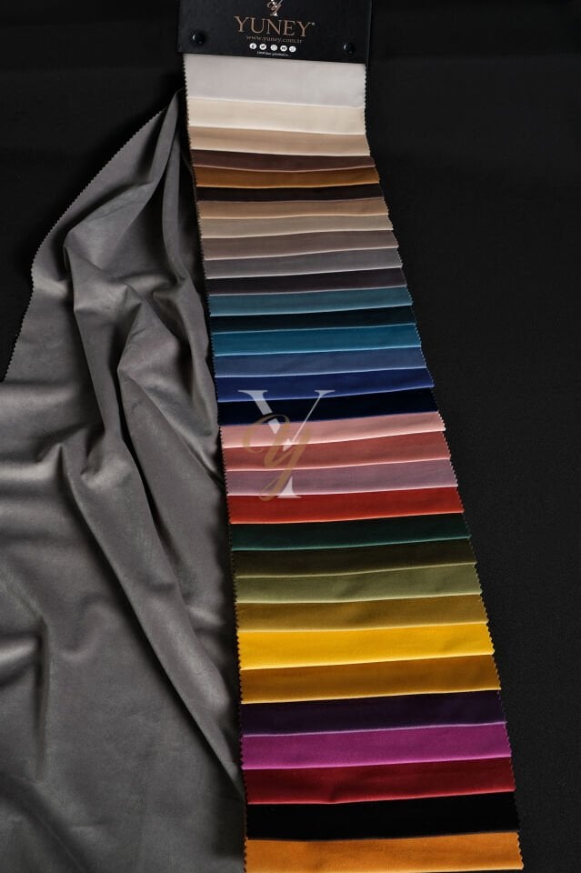 İpek Kadife Fon Perde V-32 Siyah