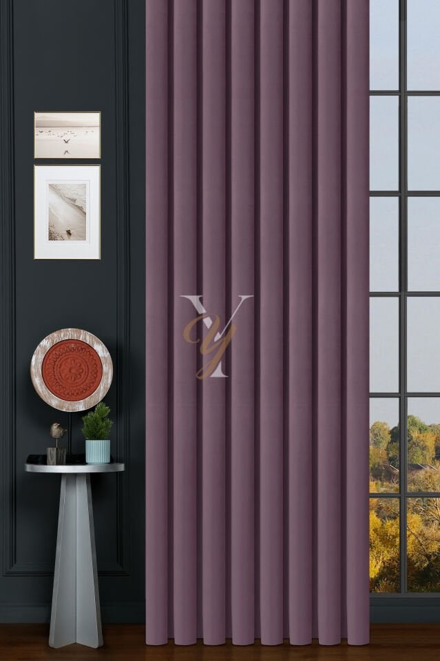 İpek Kadife Fon Perde V-34 Lila
