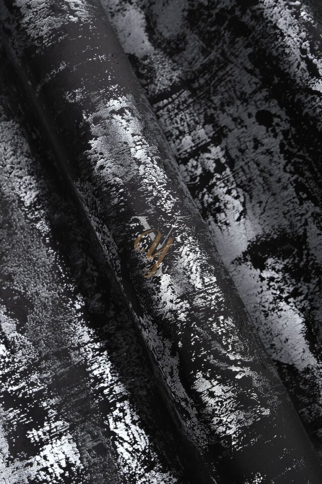 Varak Kadife Fon Perde V-511 Gri Gümüş