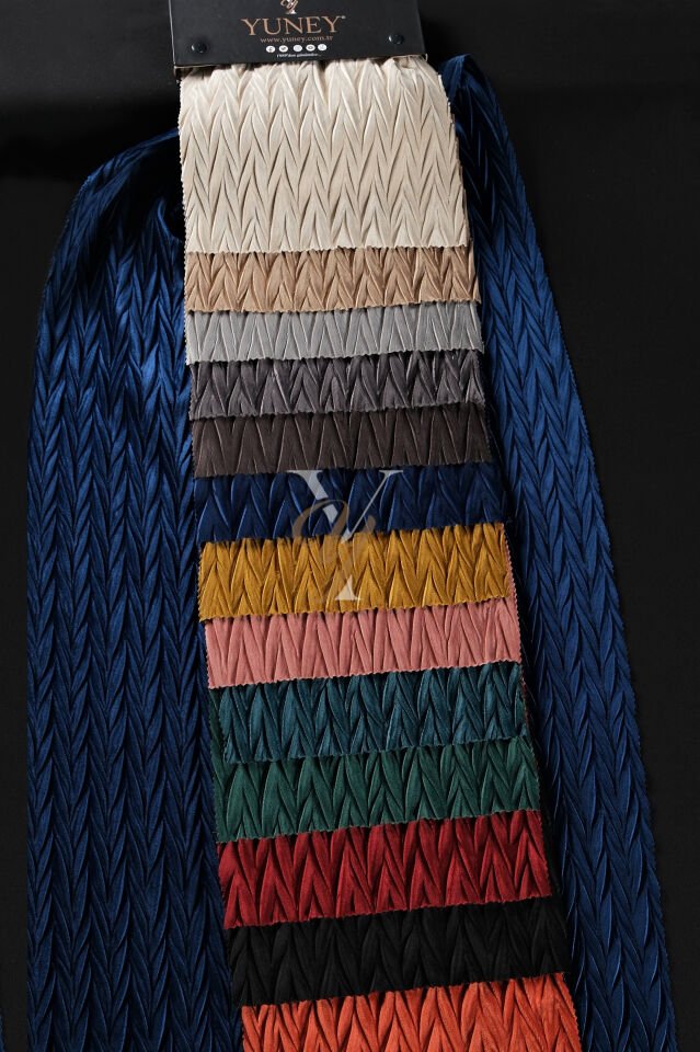 İthal Kadife Fon Perde Plise 01 V-311 Gri