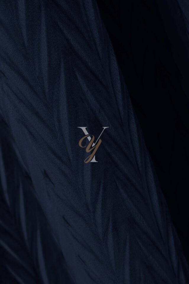 İthal Kadife Fon Perde Plise 01 V-317 Lacivert