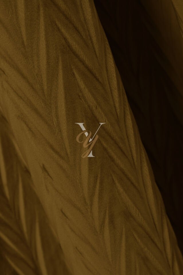 İthal Kadife Fon Perde Plise 01 V-327 Hardal