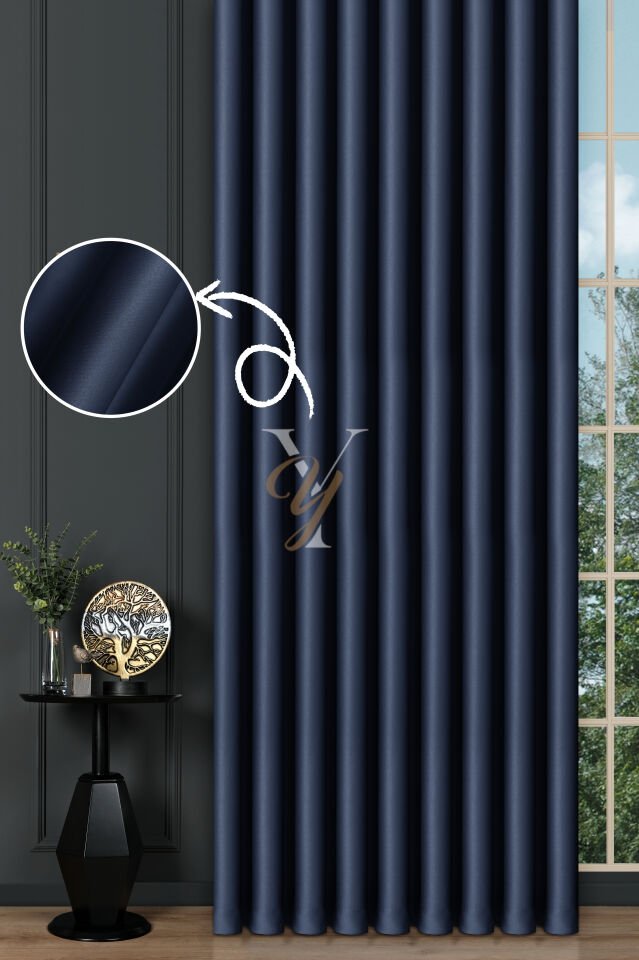Blackout Fon Perde V-2034 Saks Mavisi Kesim
