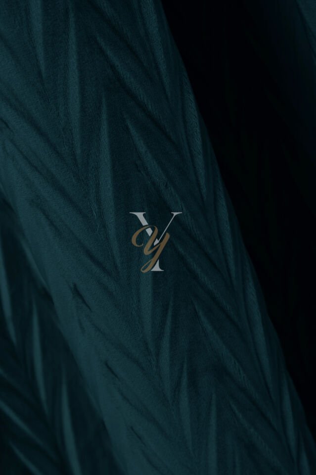 İthal Kadife Fon Perde Plise 01 V-313 Petrol Yeşil