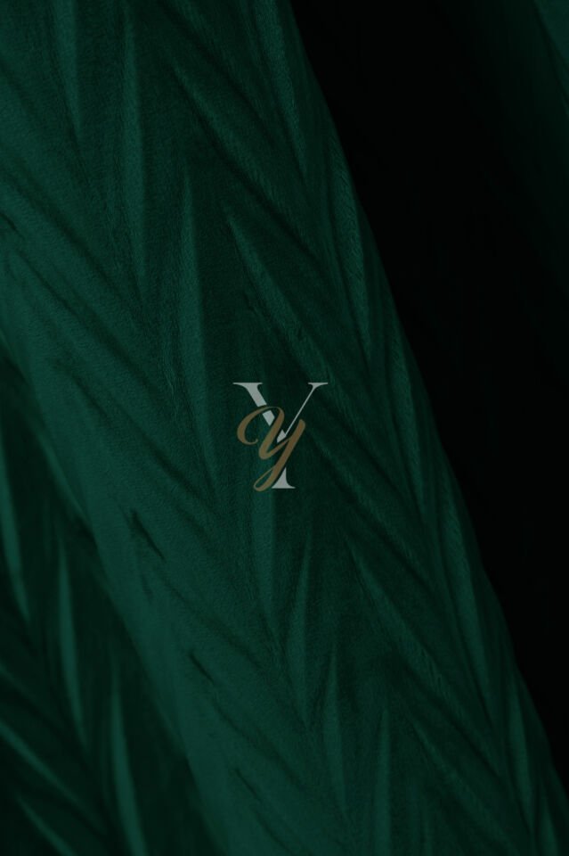 İthal Kadife Fon Perde Plise 01 V-322 Yeşil