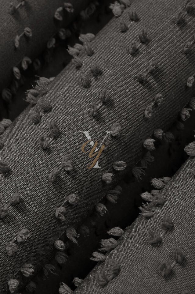 Linda Fon Perde V-6016-S Koyu Gri Simli