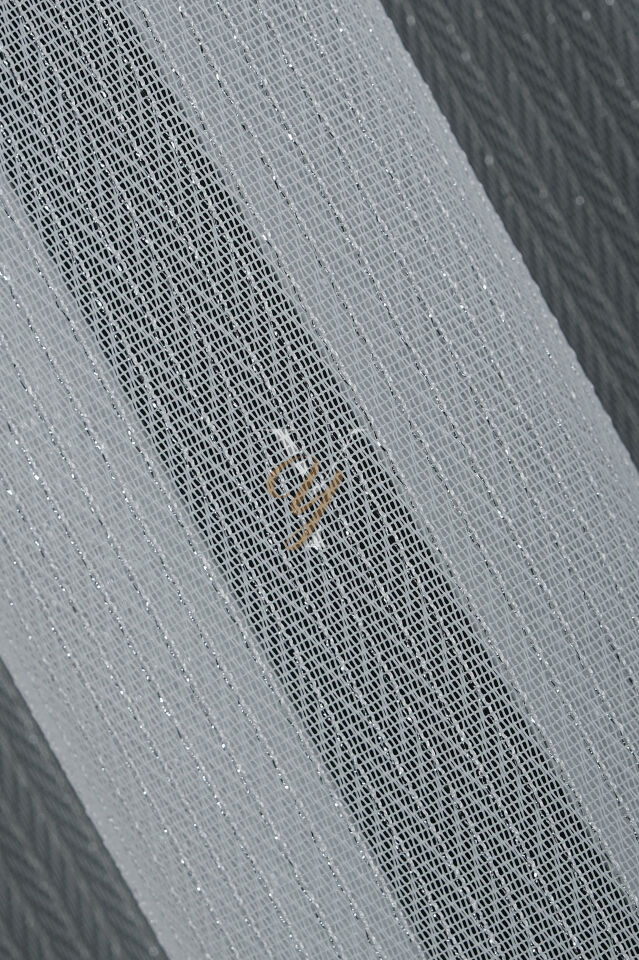 4606 Tül Perde V-Gümüş Simli