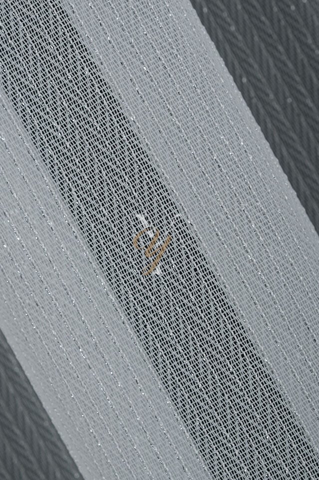 4606 Tül Perde V-Gümüş Simli