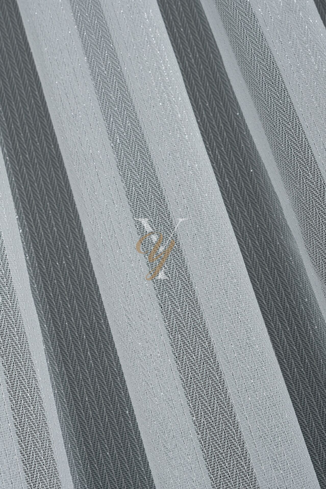 4606 Tül Perde V-Gümüş Simli