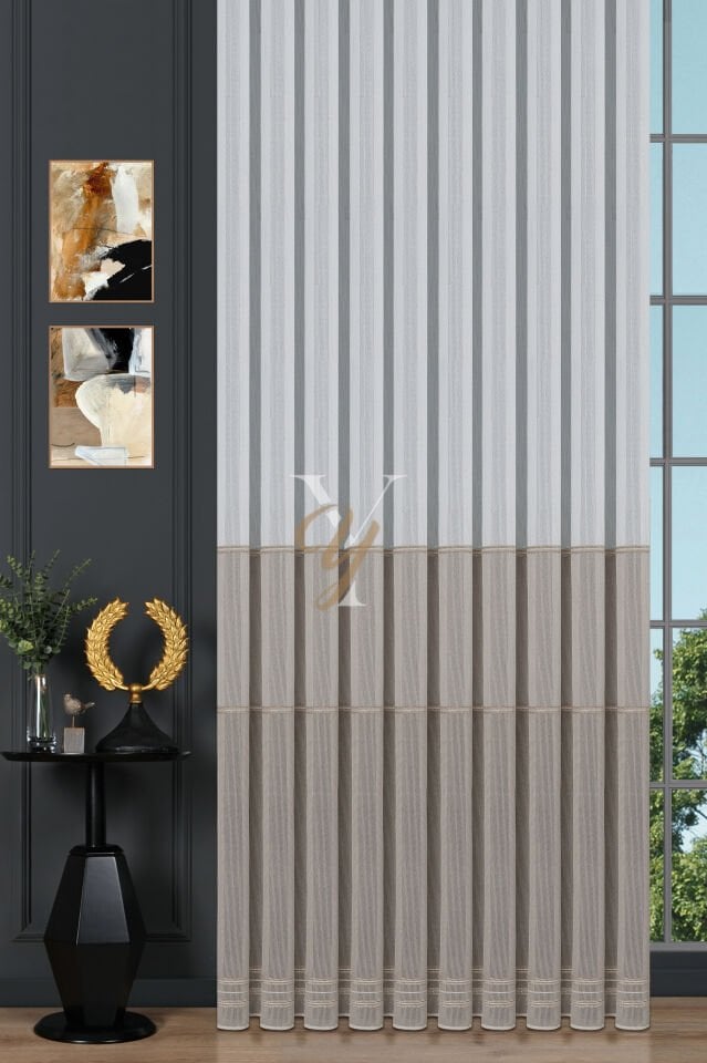 6207 Tül Perde V-Bej