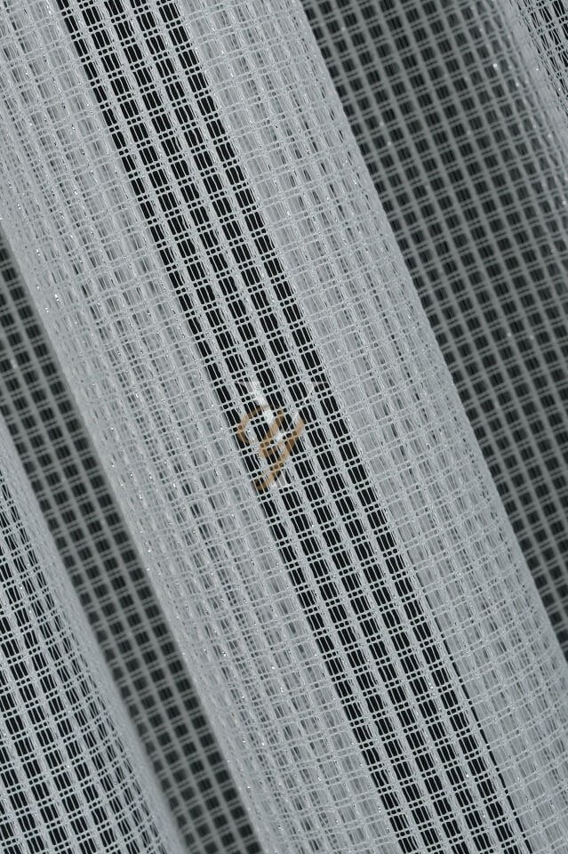 6401 Tül Perde V-Gümüş Simli