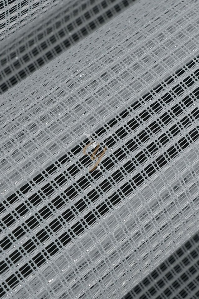 6401 Tül Perde V-Gümüş Simli