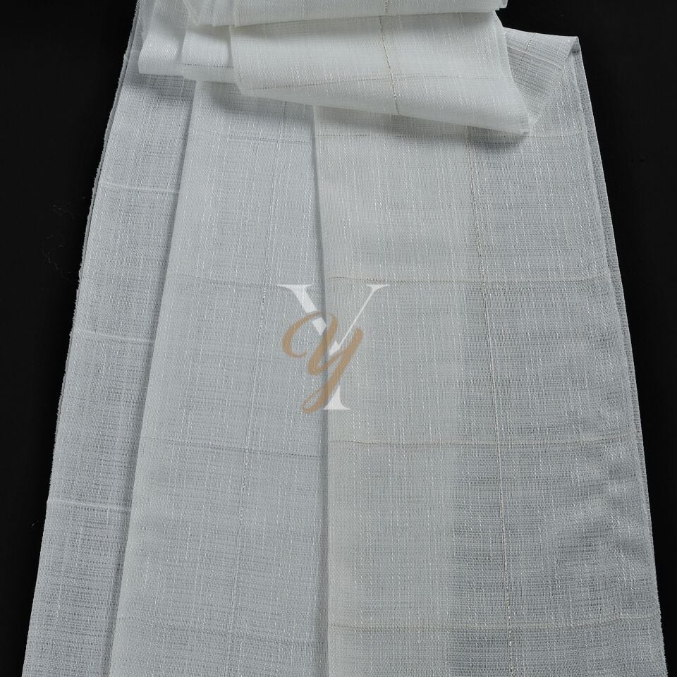 5504 Tül Perde V-02 Gümüş