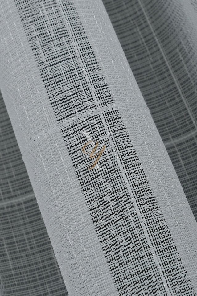 5504 Tül Perde V-02 Gümüş