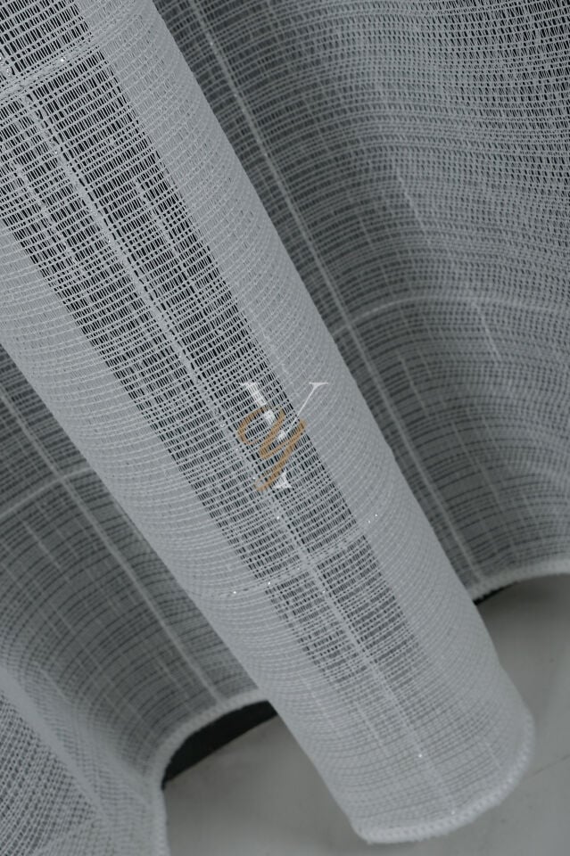 5504 Tül Perde V-02 Gümüş