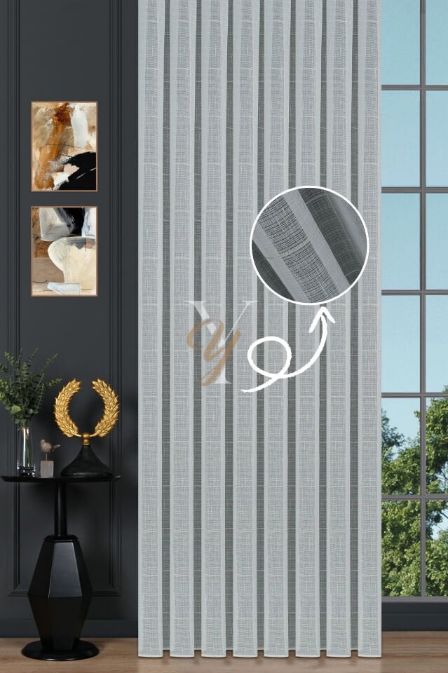 5504 Tül Perde V-03 Altın