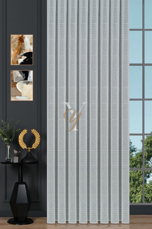 5504 Tül Perde V-03 Altın