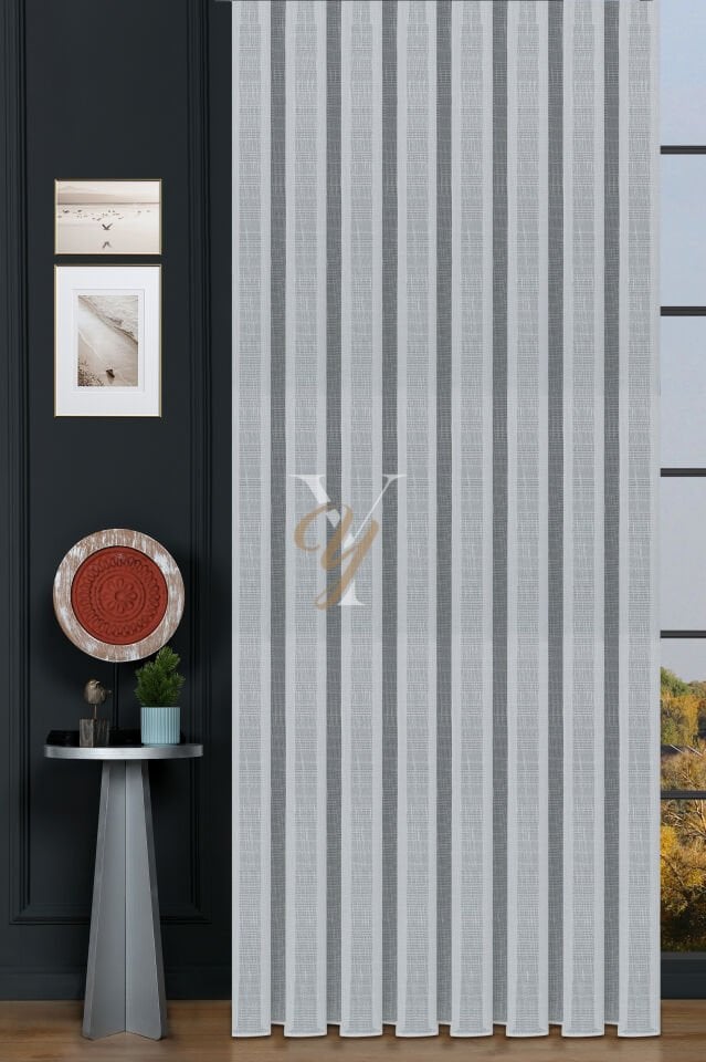 5501 Tül Perde V-01 Ekru