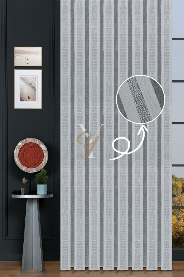 5501 Tül Perde V-01 Ekru