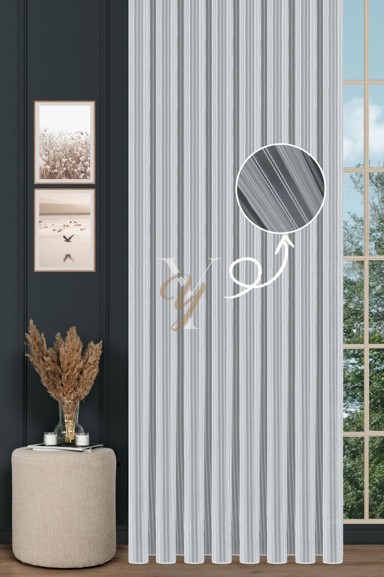 Elif 1206 Tül Perde V-Ekru