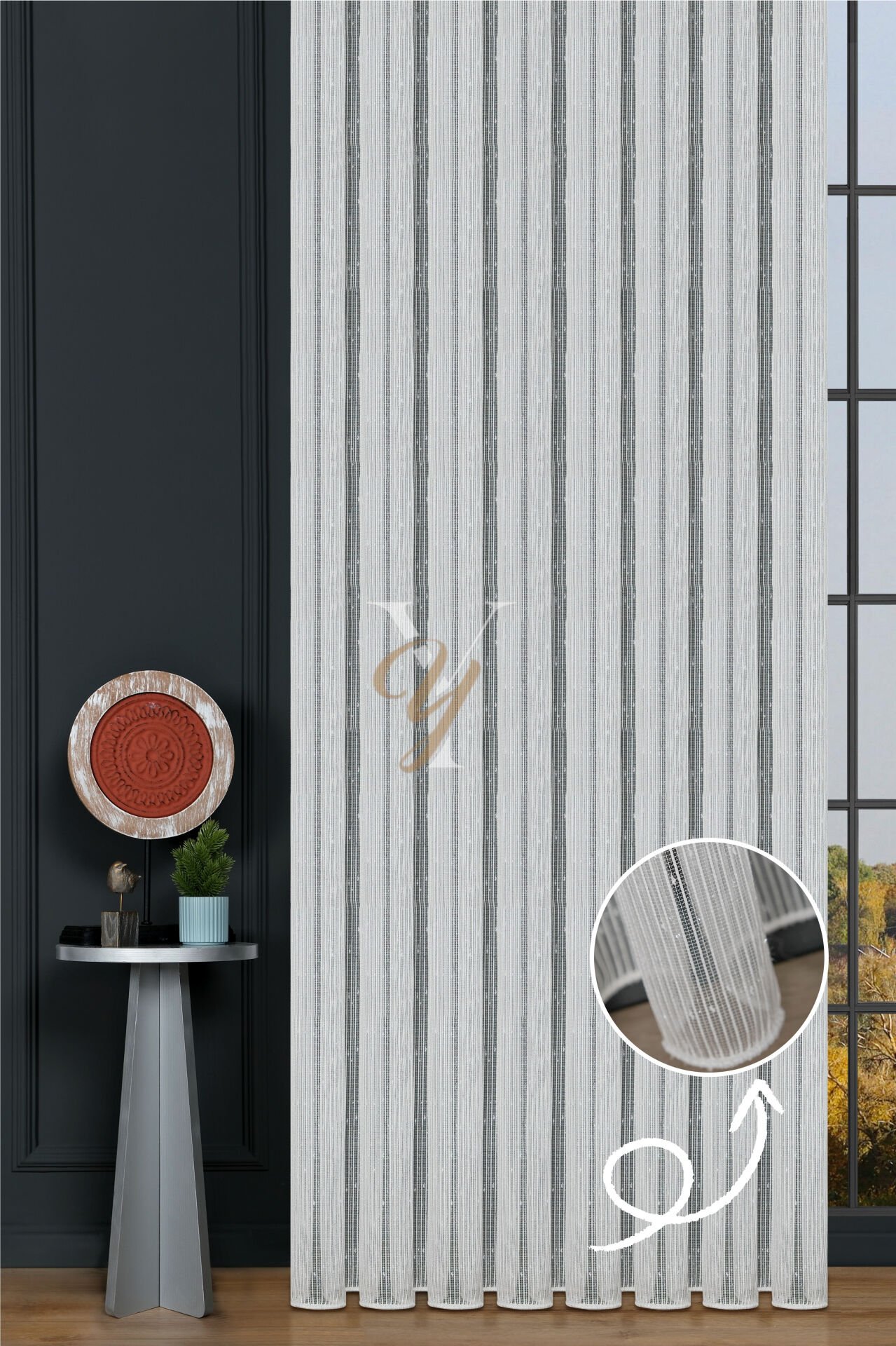 Elif 1245 Tül Perde V-Ekru