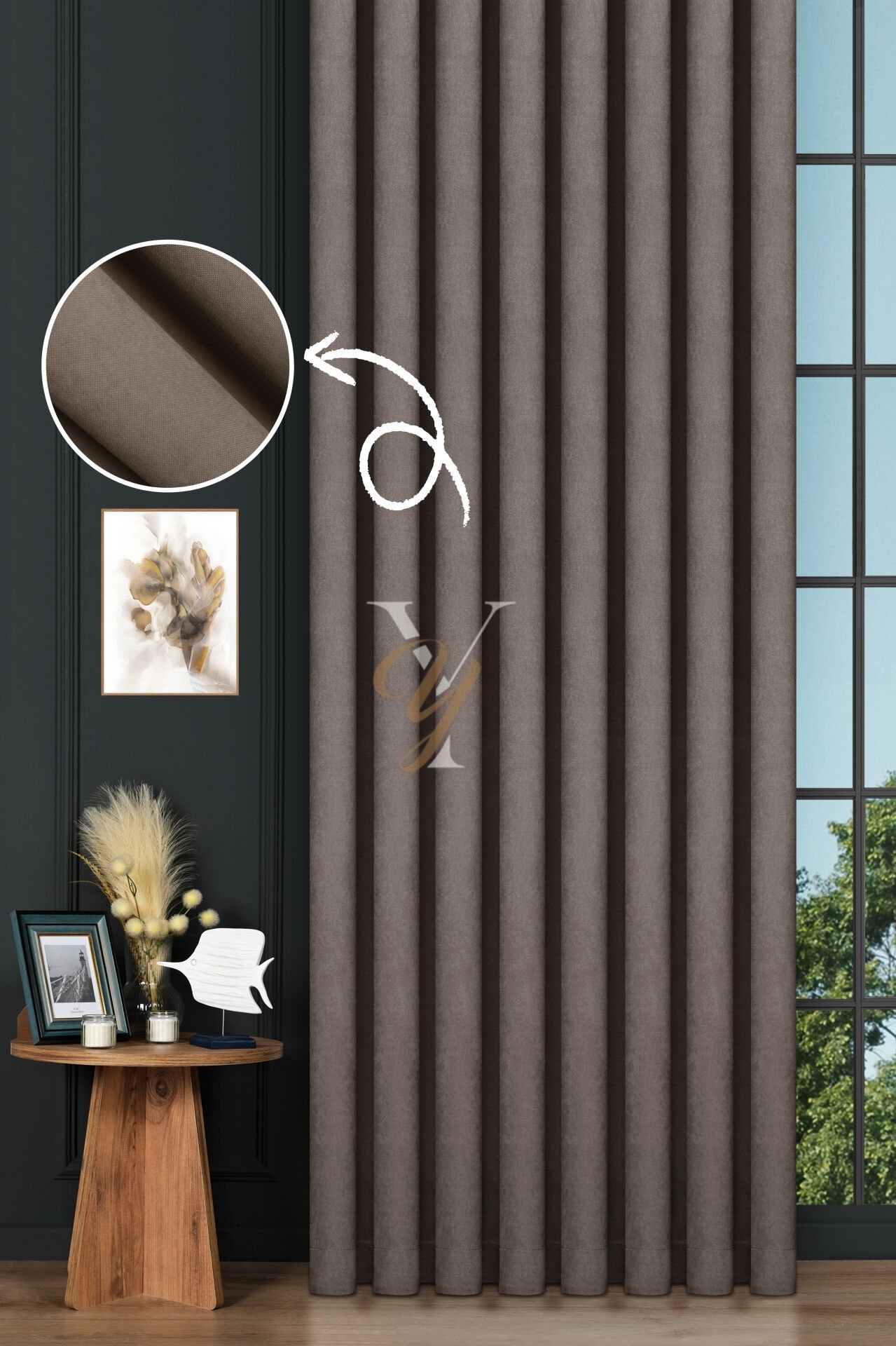 Petek Fon Perde V-1013 Koyu Vizon