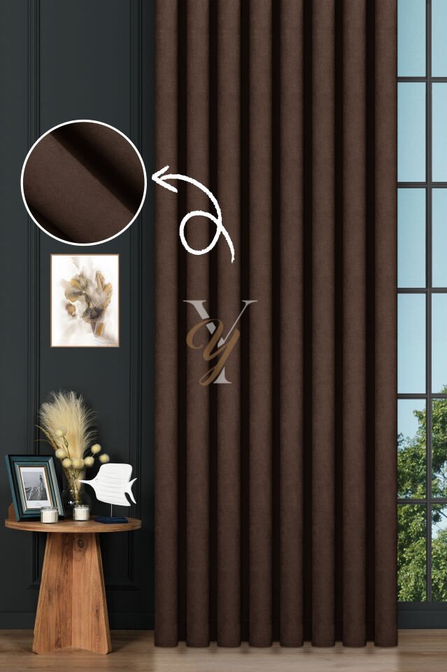 Petek Fon Perde V-1016 Koyu Kestane