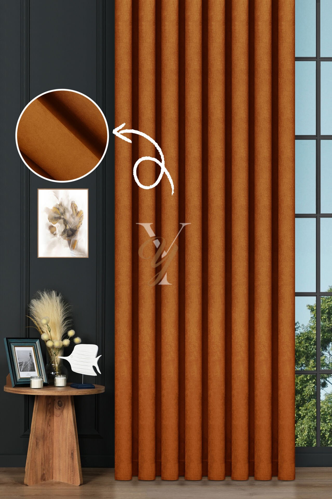 Petek Fon Perde V-1020 Turuncu