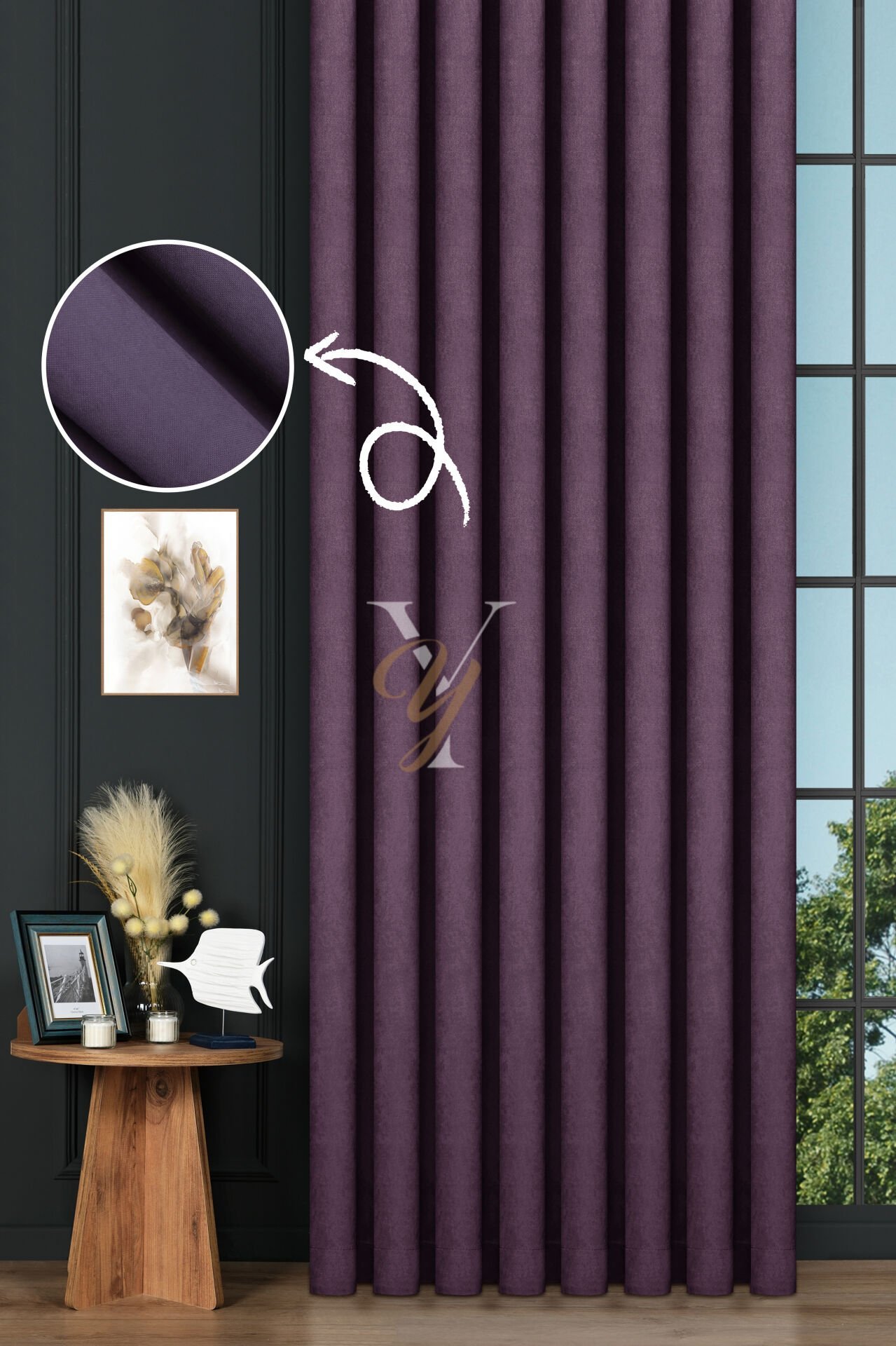 Petek Fon Perde V-1026 Mor