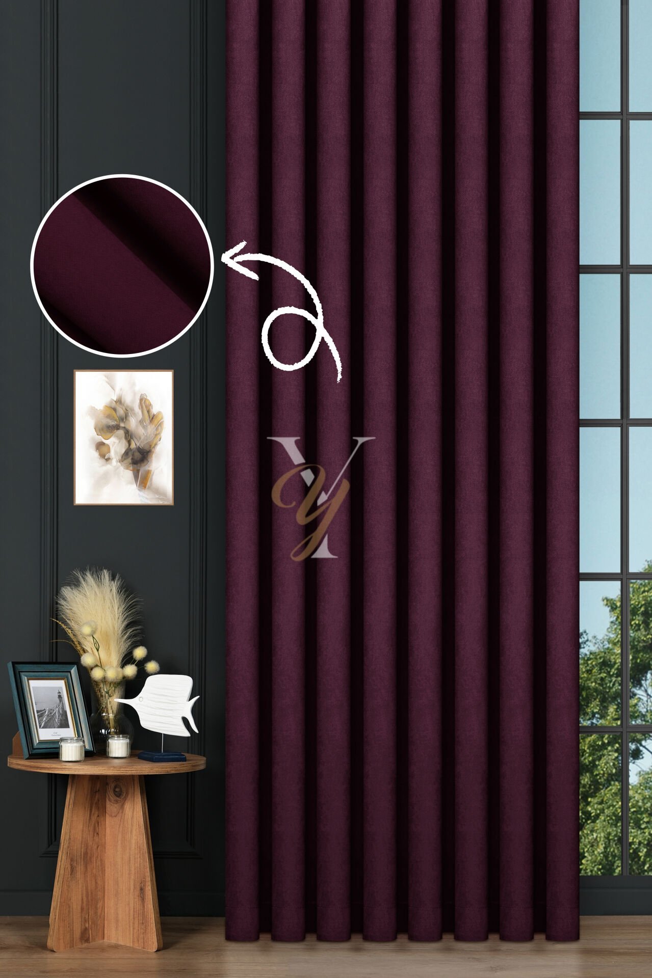 Petek Fon Perde V-1027 Koyu Mor