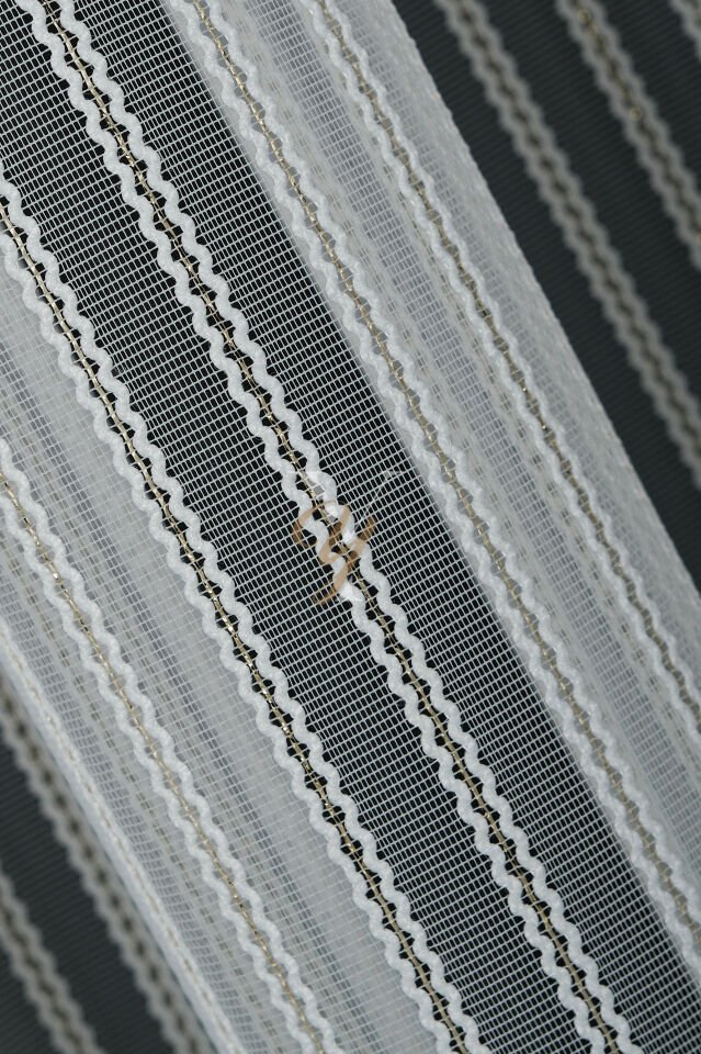 Simli Çift Makarna Tül Perde 2201 V-Altın