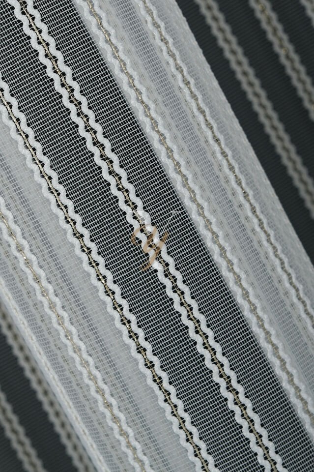 Simli Çift Makarna Tül Perde 2201 V-Altın