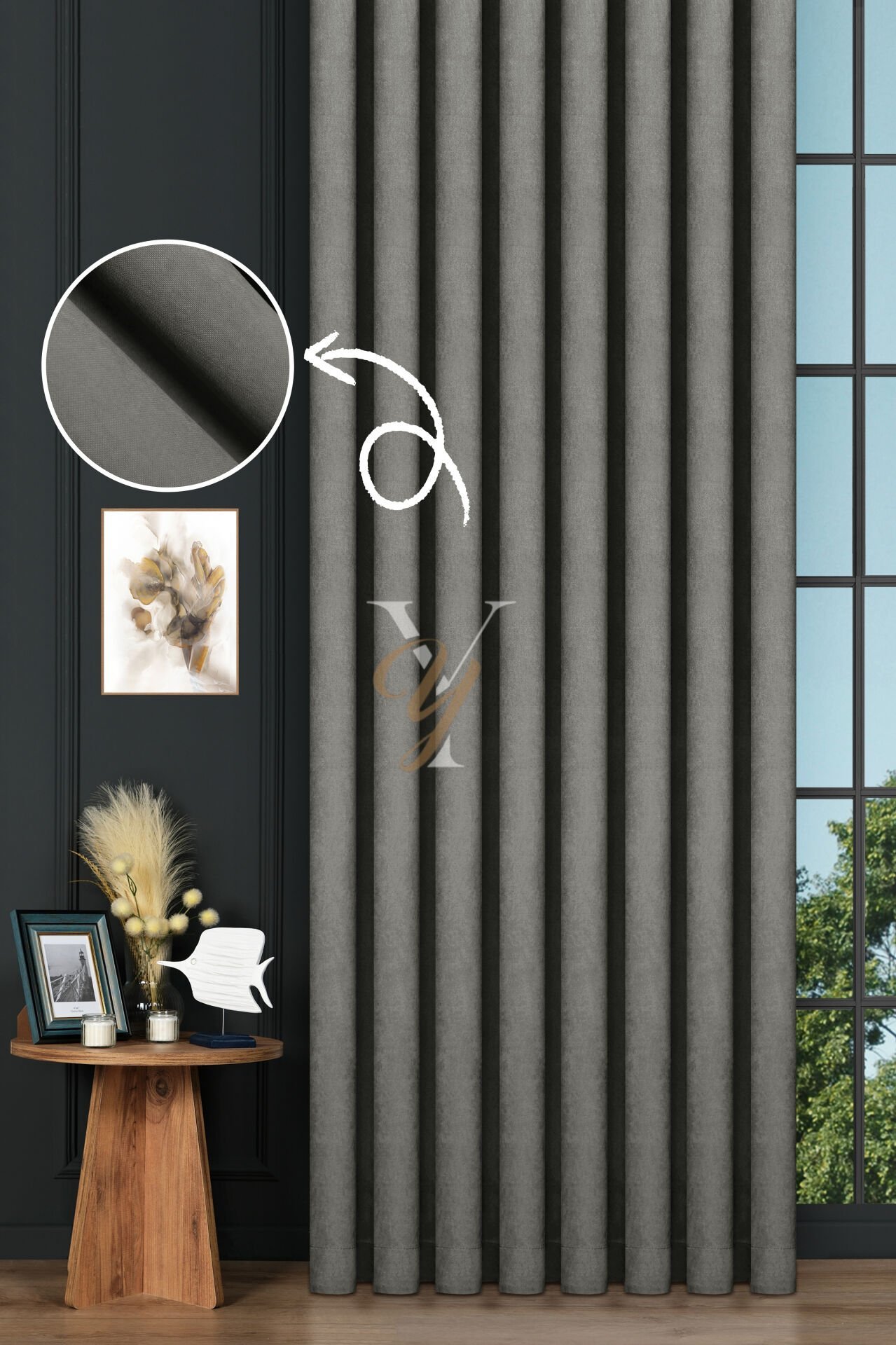 Petek Fon Perde V-1028 Açık Gri