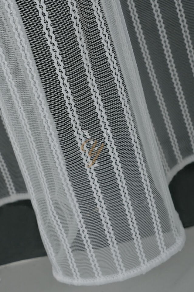 Simli Çift Makarna Tül Perde 2201 V-Gümüş