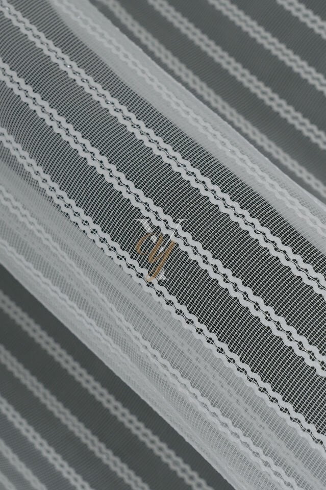 Simli Çift Makarna Tül Perde 2201 V-Gümüş