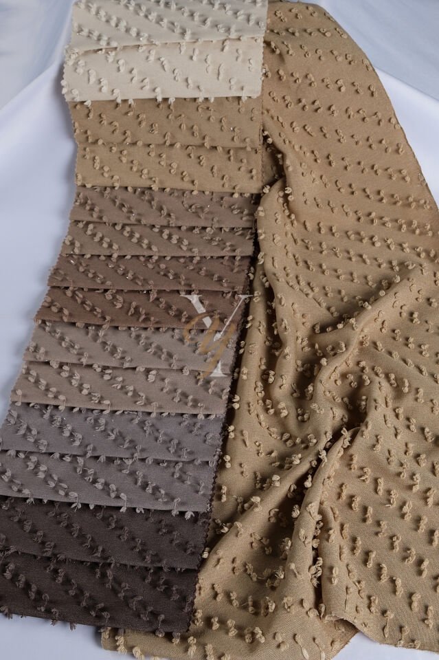 Linda Fon Perde V-6013-S Mocha Simli Numune