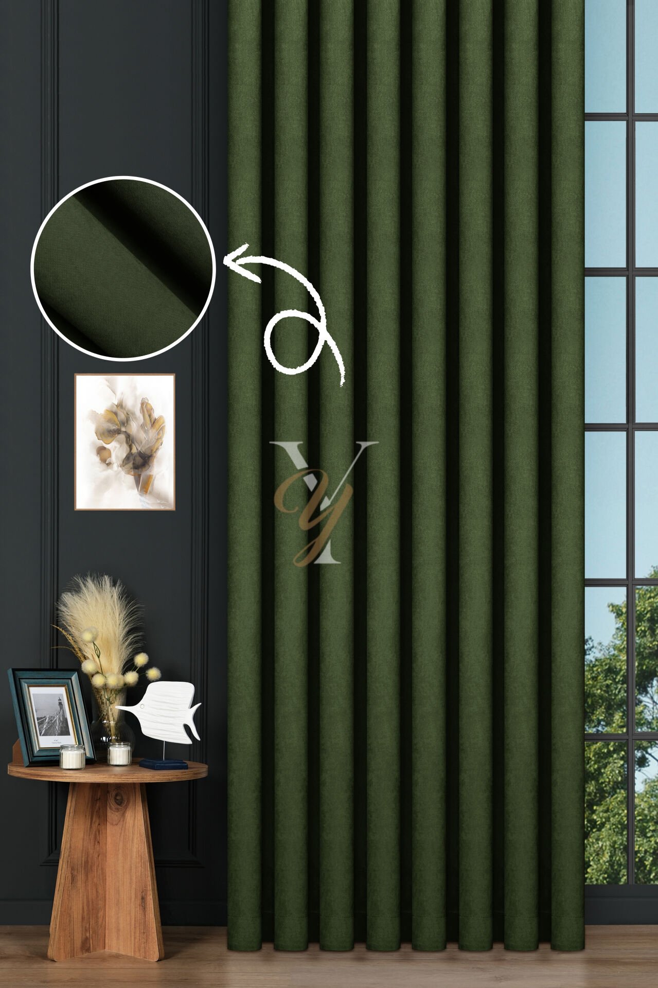 Petek Fon Perde V-1034 Çam Yeşili