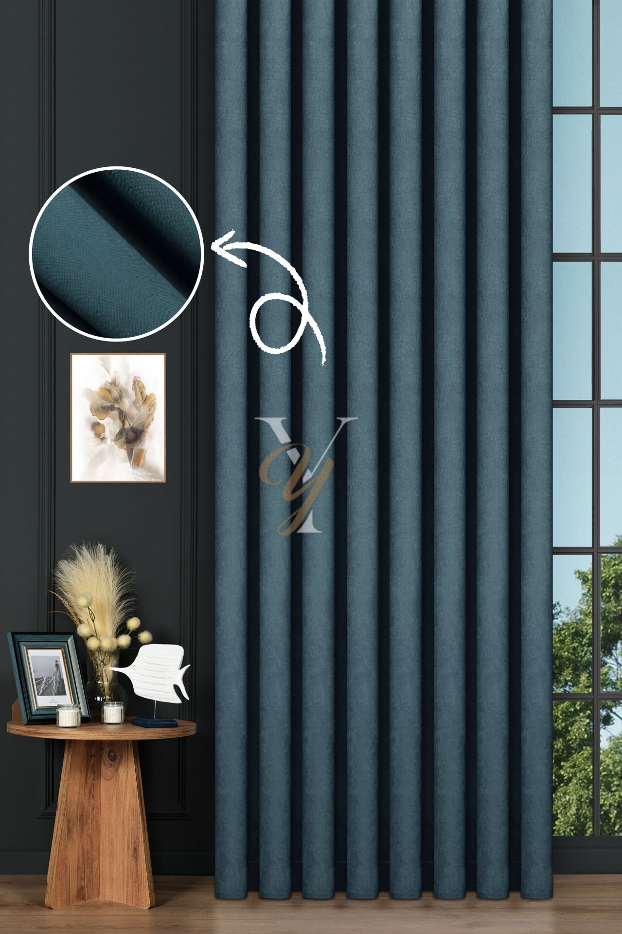 Petek Fon Perde V-1036 Mavi