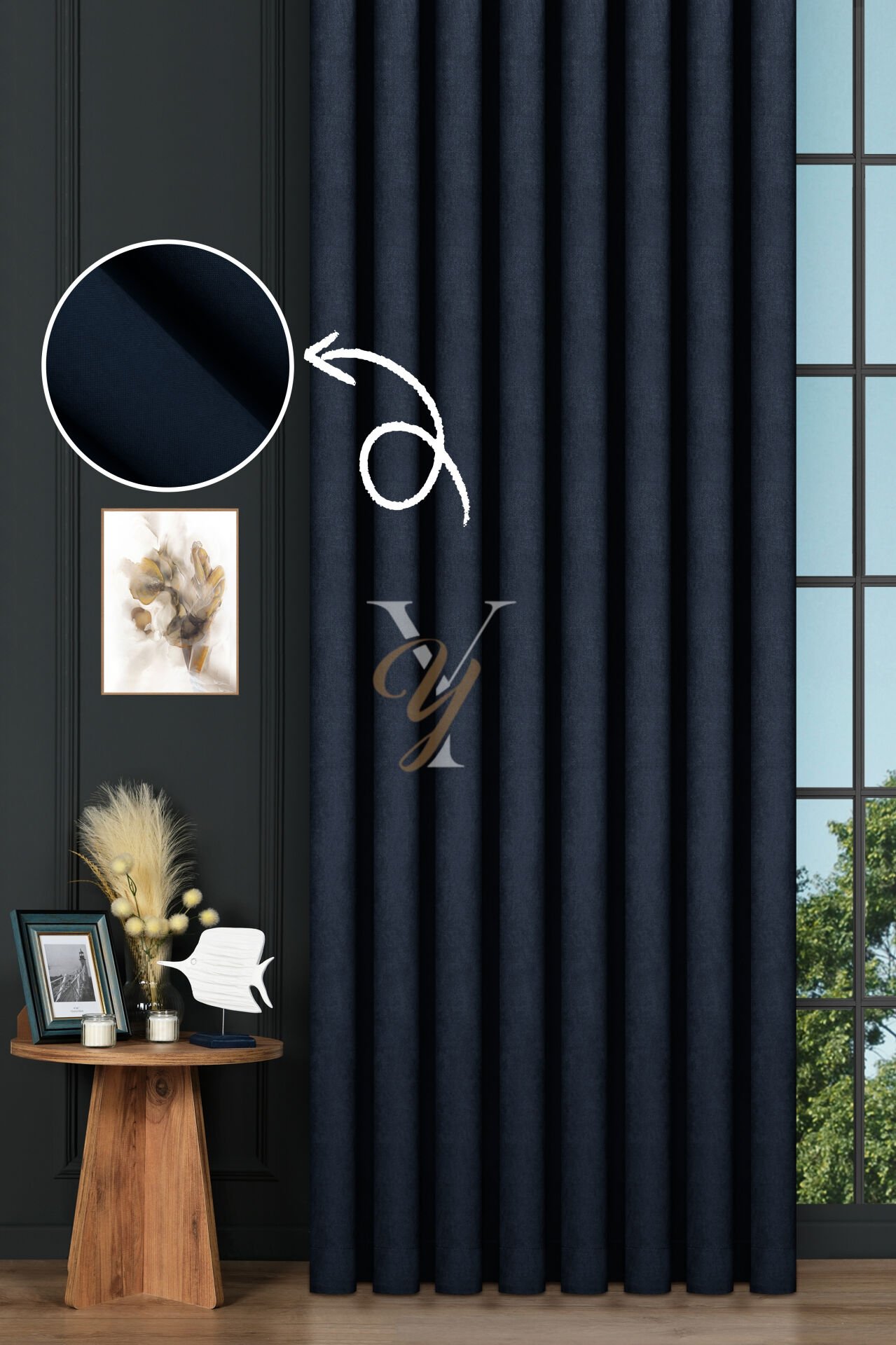 Petek Fon Perde V-1038 İndigo