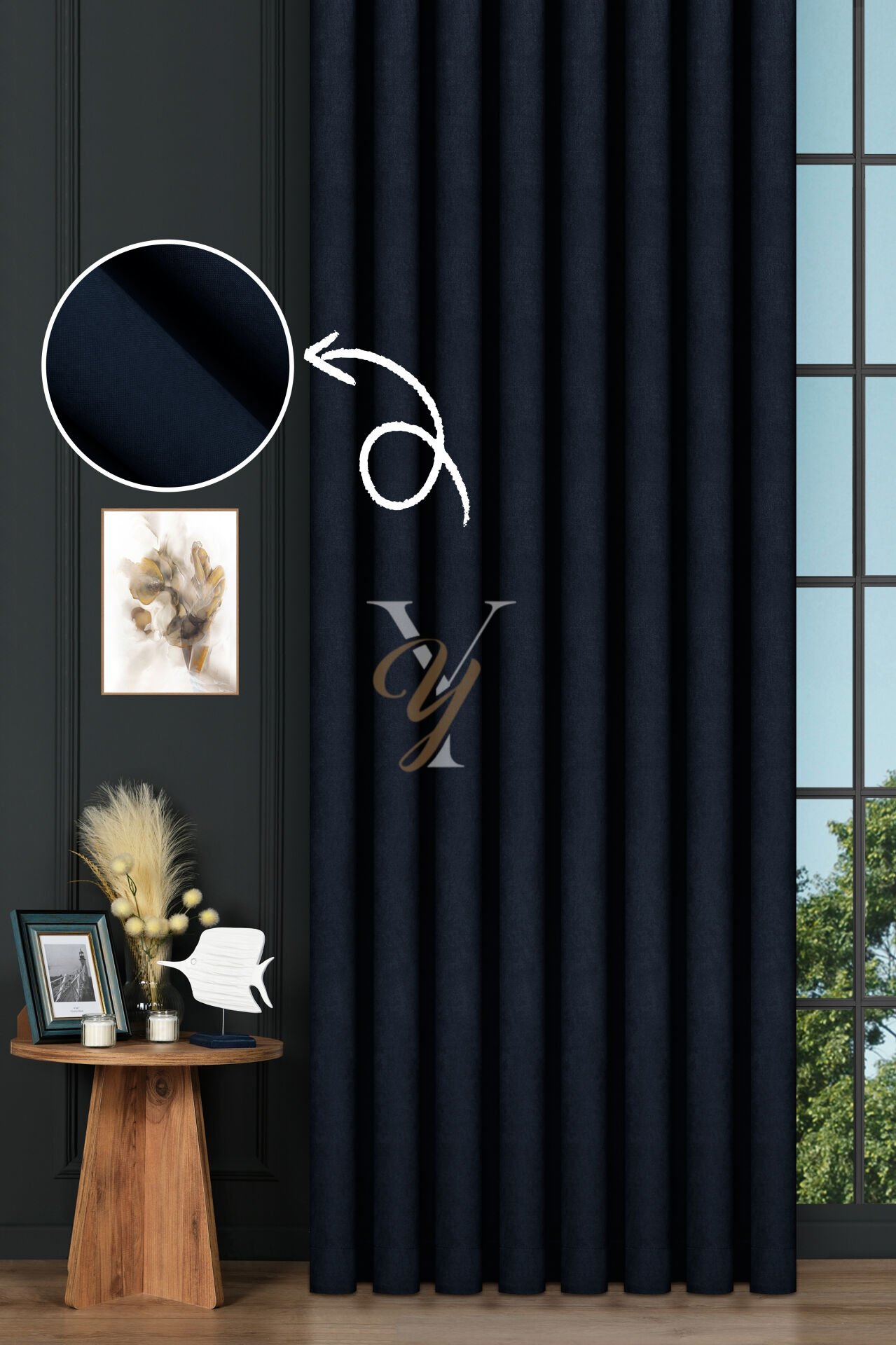 Petek Fon Perde V-1039 Lacivert