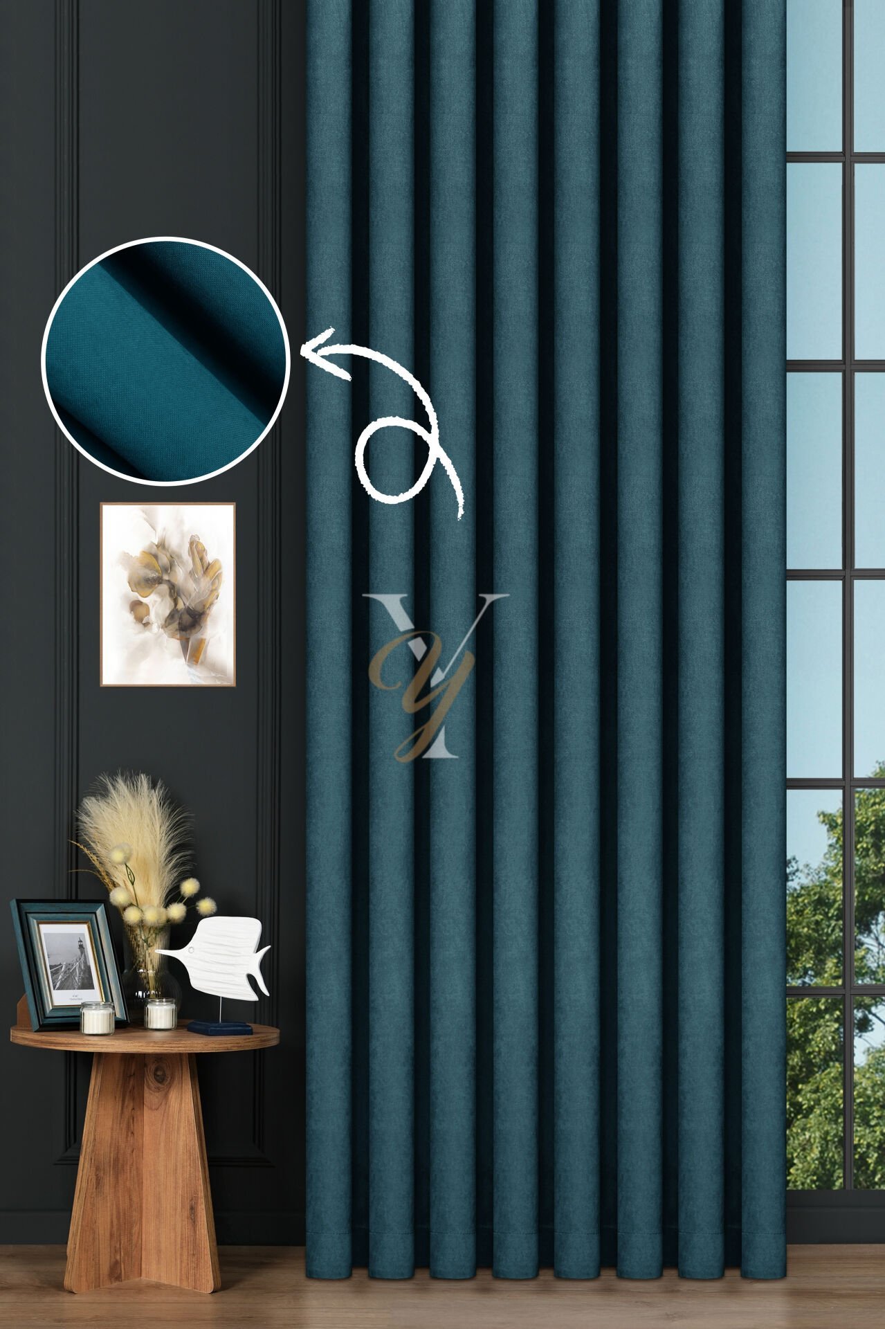 Petek Fon Perde V-1040 Turkuaz