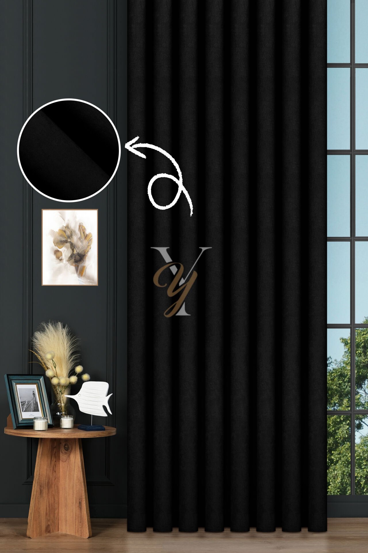 Petek Fon Perde V-1044 Siyah