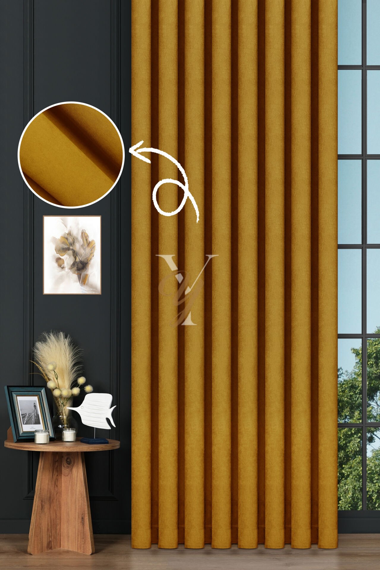Petek Fon Perde V-1022 Ayçiçeği Kesim