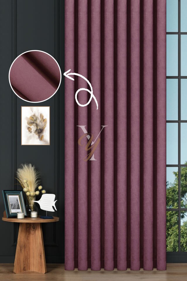 Petek Fon Perde V-1025 Lila Kesim