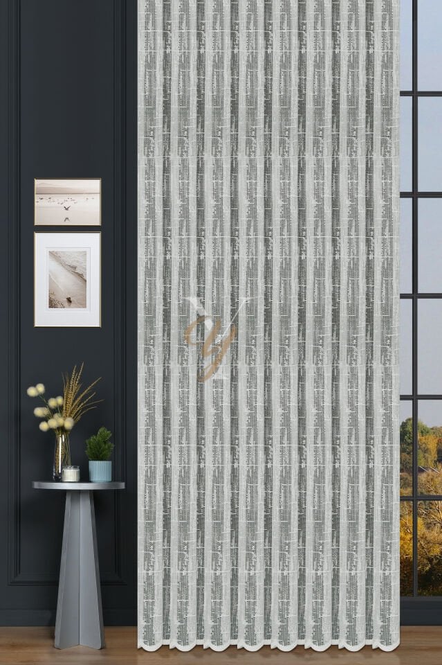 7975-1-75 Tül Perde V-1008 Kemik