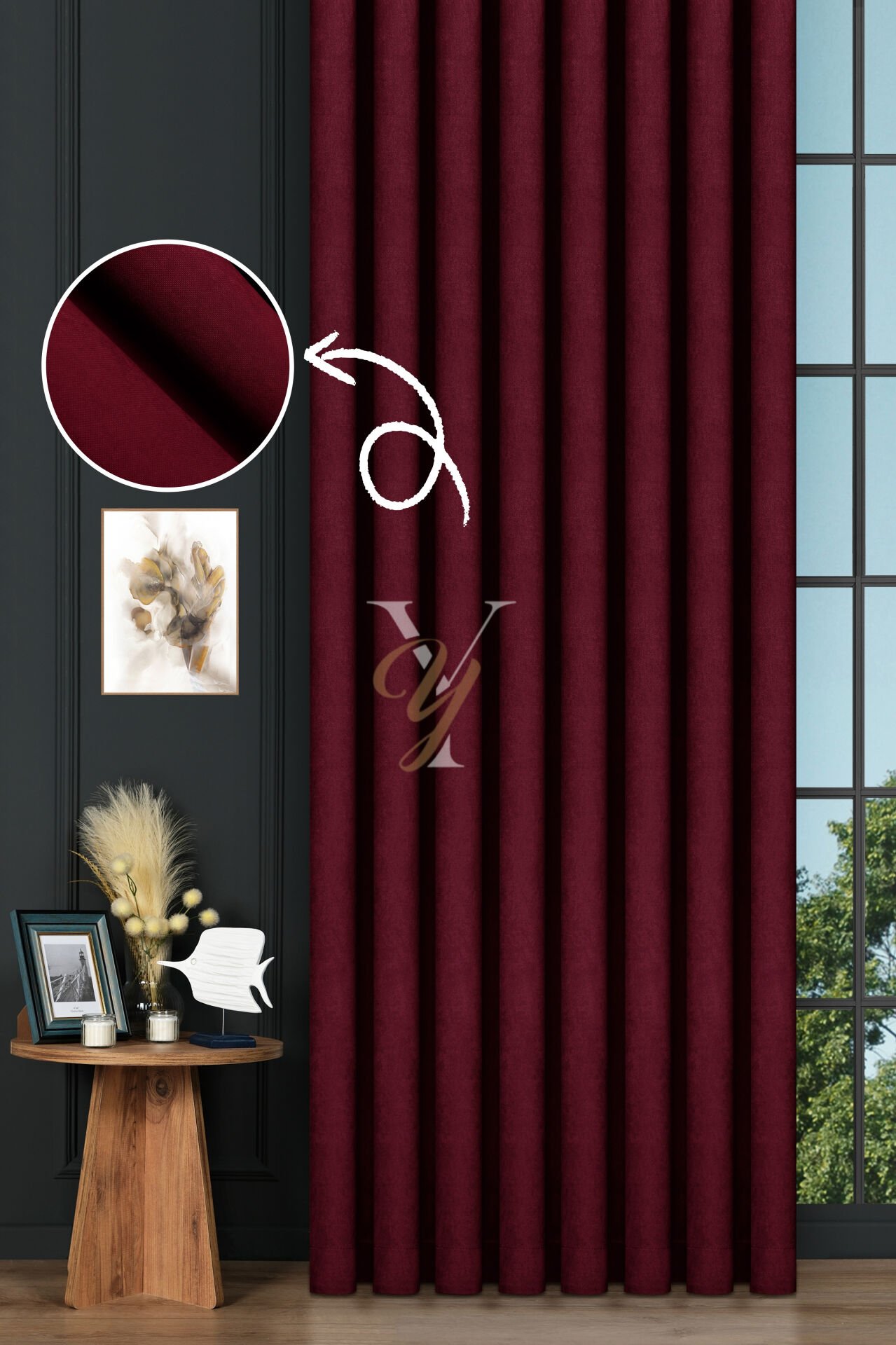 Petek Fon Perde V-1043 Bordo Top Seçimi